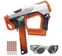 Nerf Pro Sender Half-Length Semi Automatic Dart Blaster, 150 FPS, 30 Nerf Pro Half-Length Darts, 15-Dart Magazine, Eyewear, Gifts for Teens, 14+
