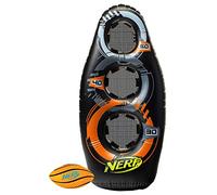 Nerf Proshot Inflatable Football Target, 50” Auto-Pop Design with Water Base, Mini Foam Football, Indoor and Outdoor Fun Game, Improve Accuracy and Control, Blaster Compatible