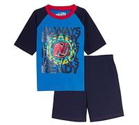 Nerf Short Pyjamas Kids Boys Shortie Pjs Set Summer Short Sleeve T-Shirt + Shorts Nightwear Blue 4-5 Years