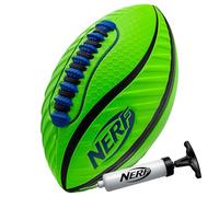 Nerf Spiral Grip Football - Junior and Mini Sizes - Patented Spacelace for Ultimate Spirals - Machine Stitched Construction - Pump Included
