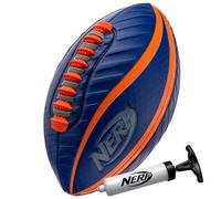 Nerf Spiral Grip Mini Football - Patented Spacelace for Ultimate Spirals - Machine Stitched Construction - Pump Included