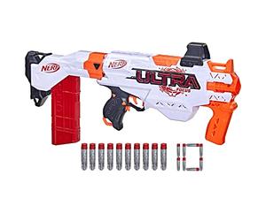 Nerf Ultra Focus Motorized Blaster, 10 AccuStrike Ultra Darts, Clip, Stock, Compatible Only with Nerf Ultra Darts