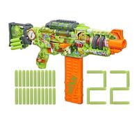 Nerf Zombie Corrupter Dart Blaster, 18-Dart Clip, 22 Nerf Elite Darts, Foam Dart Blaster for Kids 8+, Ambidextrous Bolt & 2 Tactical Rails, Great Gifts For Children, Halloween costume accessory