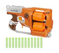 NERF Zombie Strike FlipFury Blaster - 2 Flipping 6-Dart Drums - Fire 6 Darts, Flip, Fire 6 More - 12 Nerf Zombie Strike Elite Darts (Amazon Exclusive)