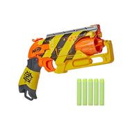 NERF Zombie Strike Hammershot Blaster, Pull-Back Hammer-Blasting Action, 5 Official Zombie Strike Darts, Stripes Color Scheme