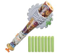Nerf Zombie Strikeout Dart Blaster, 8 Nerf Elite Darts, Foam Blade, Pull Back Priming, Outdoor Games, Ages 8+