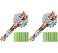 Nerf Zombie Strikeout Dart Blaster, Foam Bat-Inspired Toy with Circular Saw Blade Design, Includes 8 Elite Darts, 2-Dart Blasting for Kids Aged 8+, Great Gift For Children (Pack of 2)