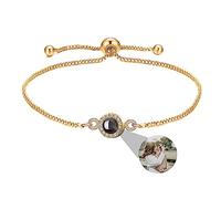 Nergaebe Personalised Photo Bracelets with Picture inside, Customized Projection Bracelets with Photos for Women Men, Circle Picture Bracelet for Mother's Day Birthdays Anniversary Christmas