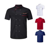 Nergaebe Personalized Chef Coat for Men Women (Black)