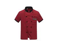 Nergaebe Personalized Chef Coat Short Sleeve Food Service Chef Jacket Custom Restaurant Work Uniform Shirt for Men Women