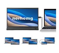 nerhemg Laptop Screen Extender, 15.6inch Portable Laptop Monitor 1920 x 1080FHD IPS Foldable Dual Monitor for Laptops Plug and Play Laptop Expansion Screen with Type-C/HDMI (15.6inch)