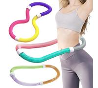 nerhemg Weighted Fitness Hoop,Portable Soft Waist Hoop Exercise Equipment For Home Use,Slimming Ring for Men Women Office Gym Green L