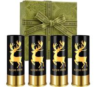 Nerien Schnapps Glasses with Deer for Hunting Gifts - 4 x 35ml Glasses with Gift Box for Men Hunters, Fun Schnapps Glasses for Tequila, Rum, Schnaps, Eau-de-vie