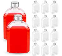 Nerissa 12 Pcs 7oz (200 ml) Plastic Bottles with Screw Lids, Clear Top Empty Reusable Juice Milk Smoothie for Storing Homemade Juices, Water and Other Beverages