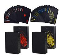 Nerissa 2 Pack Waterproof Playing Cards Poker Cards Classic Magic Tool Super Waterproof PVC Deck for Card Players and Family Parties