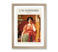 Nerissa By John William Godward Exhibition Museum Painting Framed Print | A3 Oak Framed Wall Art | Ready to Hang | Modern Historical Picture | Living Room Bedroom Lounge Office