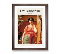 Nerissa By John William Godward Exhibition Museum Painting Framed Print | A3 Walnut Framed Wall Art | Ready to Hang | Modern Historical Picture | Living Room Bedroom Lounge Office