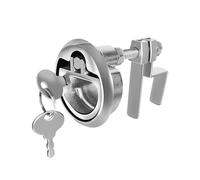 Nerites Boat Floor Buckle Hatch Latch Marine Grade 316 Stainless Steel Flush Turning Lift Handle Lock Style with 2 Keys and 2 Screws