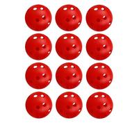 NERKEEN Low Noise No Bells Cat Ball Toy, 12Pcs Red Plastic Golf Balls with Holes, Funny Interactive Cat Toys for Bored Indoor Cats,Cute Kitten Kitty Toys(1.65")