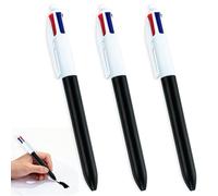 nernnernv 3 Pack 4-Colour Mini Pens, Retractable Ballpoint Multi Colour Pen with 1.0mm Tip, Compact Multicoloured Pens All in One for School, Office, Kids, Students