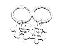 nernnernv Keyring Gifts for Couple, 25mm Stainless Steel Inspirational Keyring, Best Friend Sister Presents Boyfriend Girlfriend Gift for Valentine's Day Anniversary Wedding Presents