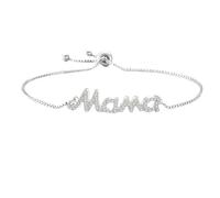 nernnernv Sparkling Cubic Zirconia Tennis Bracelet, Adjustable Mum Wording Design, Elegant Silver Tone Bracelet for Women, Perfect Birthday Gifts for Mum or Mummy Gift for Mother's Day