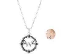 nernnernv Wednesday Addams Pendant Necklace, Black Choker with Silver W-Shaped Medallion for Cosplay, Theater, Halloween and Everyday Gothic Fashion Jewelry for Women and Girls