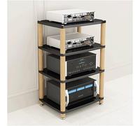 Nero 4Tier Wooden Shelf with Stainss Steel gs for or Equinox Audio SystemModern Storage Solution for Home and Office