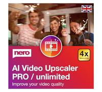Nero AI Video Upscaler Pro Unlimited | Improve Video Quality with AI | 4× Super Resolution to 4K | Noise Reduction & Anti-Blur | Multiple AI Models | 1 PC | Windows 11/10
