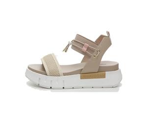 Nero Giardini E510700D Women's Leather and Canvas Sandals, Milk, 5 UK