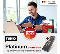 Nero Platinum Unlimited | Multimedia Suite on USB Stick | Video Editing & Photo AI | Media Convert & Burn | Music & Backup Tools | PC Optimisation | Lifetime License | 1 PC | Windows 11/10/8/7