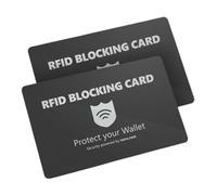 Nero RFID Blocker Cards | NFC Protection Against Data Theft | Credit & Debit Card Shield for Wallet, Bank Card, ID, Passport | Prevents Contactless Skimming | 2 Pack | Black