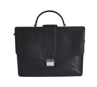 Nero Uomo Leather Briefcase with Strap - male - The Bridge - Laptop Bags & Cases - Black - ONE SIZE - Bags ONE SIZE