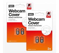 Nero Webcam Cover | Ultra-Thin 0.7 mm Camera Privacy Cover | Anti-Spy Slide Protector | Self-Adhesive | For Laptop, PC, MacBook, Tablet, Smartphone | Black | 4 Pack