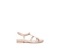 NeroGiardini womens strappy rose gold sandals with pink clover jeweled charms (Rose Gold, UK Footwear Size System, Adult, Women, Numeric, Medium, 5)