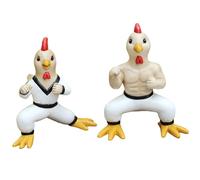 Neroyaner 2Pcs Rooster Statue, Funny Fighting Chicken Figurine Modern & Farmhouse Chicken Decorations for Home Office