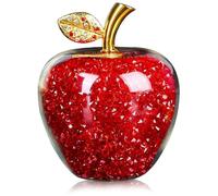 Neroyaner Glass Fruit, Artificial Glass Apple-Shaped Crystal Fruit Filled with Fake Diamonds, Collectible Figurines Art Crafts Ornament Christmas Eve Gifts for Kids