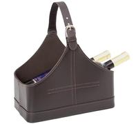 Neroyaner Leather Magazine Holder Magazine Holder 11x5.9x8.3 Inch Leather Rack with Top Handle Wine Flowers Fruits Basket for Holiday Presents