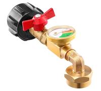 Neroyaner Propane Tank Refill Adapter with Valve and Gauge, 90-Degree Elbow Propane Refill Adapter, Fill 1lb Bottles from 20lb Tank