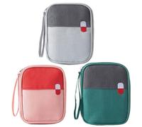 Neroyaner Small First Aid Bag, 3PCS Oxford First Aid Pouch with Compartment, Empty Medical Pouch with Handle, Portable Zippered Medical Bag for Camping Hiking Travel
