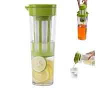 Neroyaner Water Infuser Pitcher 1.1L/38 Ounce BPA-Free Heat Resistant Fruit Infuser Water Pitcher Plastic Iced Tea for Fridge Jug for Juice, Beverages