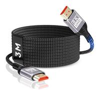 Nersligek 8K HDMI Cabel 3m, HDMI 2.1 Cabel 48Gbps 8K@60Hz, 4K@144Hz/120Hz 7680P eARC, HDR10, HDCP 2.2 & 2.3, Dolby Atmos for HDTV/Soundbar/PS5/Blu-ray Player/X-Box/Monitor