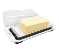 NERTHUS FIH 1364 Butter Dish with Transparent Lid and Non-Slip Base - Tight Closure with Rubber for Optimal Butter Preservation