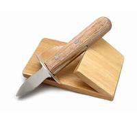 Nerthus FIH 264 Oyster knife with base. Oyster knife with wood base to improve a safe opening