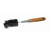 NERTHUS FIH 655-Bamboo Handle Cleaning Brush Ideal for Cleaning Double Wall Bottles, Black/Brown, 31 x 4.6 x 4.6 cm