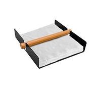 NERTHUS FIH 790-Table Napkin Holder with Weight, Stainless Steel and Bamboo, Small, Metal, Steel, Pequeño