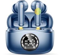 Nerunsa Earbuds Wireless Bluetooth Headphone, Bluetooth Earphones Noise Cancelling, Deep Bass Stereo Sound Earbud Wireless Headphone with Dual LED Power Display, ENC Mic, Type C Fast Charge