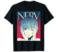 NERV Neon Genesis Evangelion Ayanami Rei Anime Black Mens T-Shirt