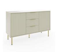 Nervata Large Sideboard White & Gold 2 Doors 4 Shelves 3 Drawers