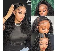 Nervoss Water Wave Lace Front Wig 13x4 for Women Human Hair Pre Cut Water Wave Front Wig with Baby Hair Natural Color HD Tr
